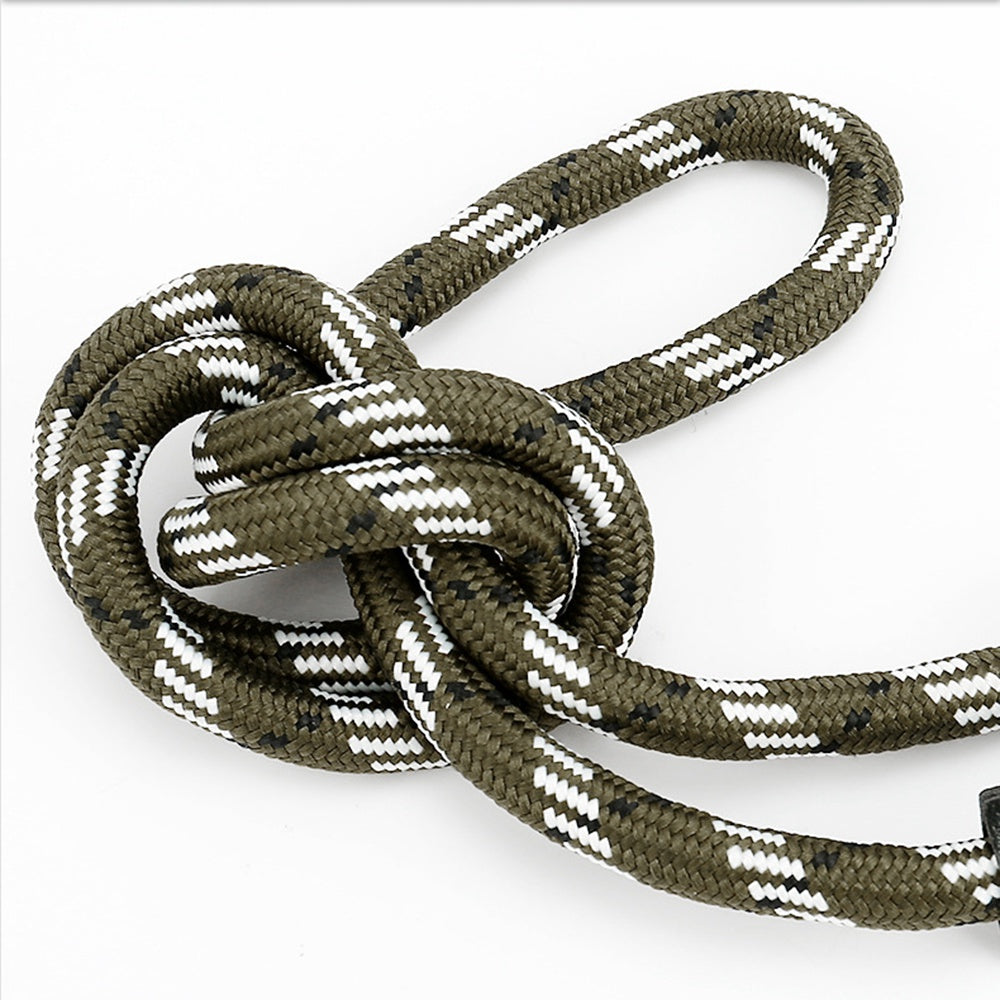 SZII Portable Camera Carrying Braided Round Rope SLR Camera Neck Shoulder Strap - Green / White