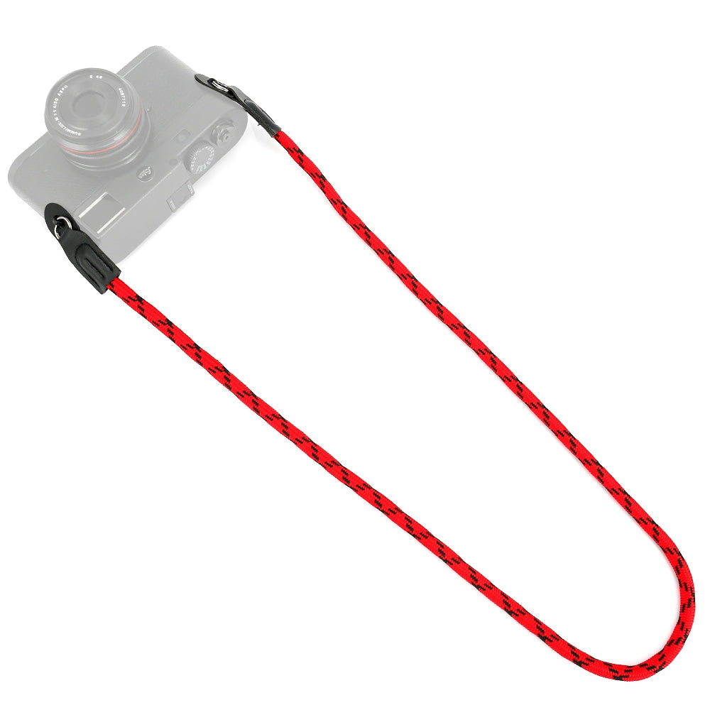 SZII Portable Camera Carrying Braided Round Rope SLR Camera Neck Shoulder Strap - Red / Black
