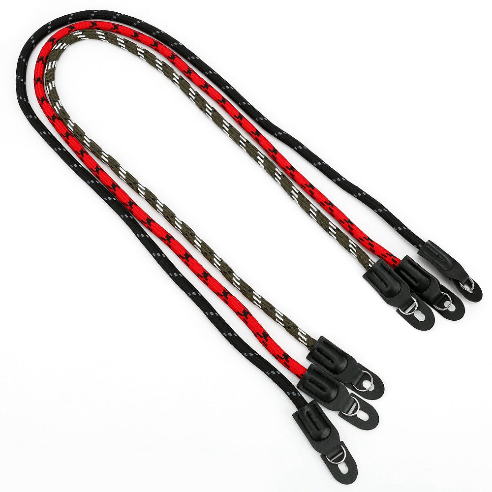 SZII Portable Camera Carrying Braided Round Rope SLR Camera Neck Shoulder Strap - Red / Black