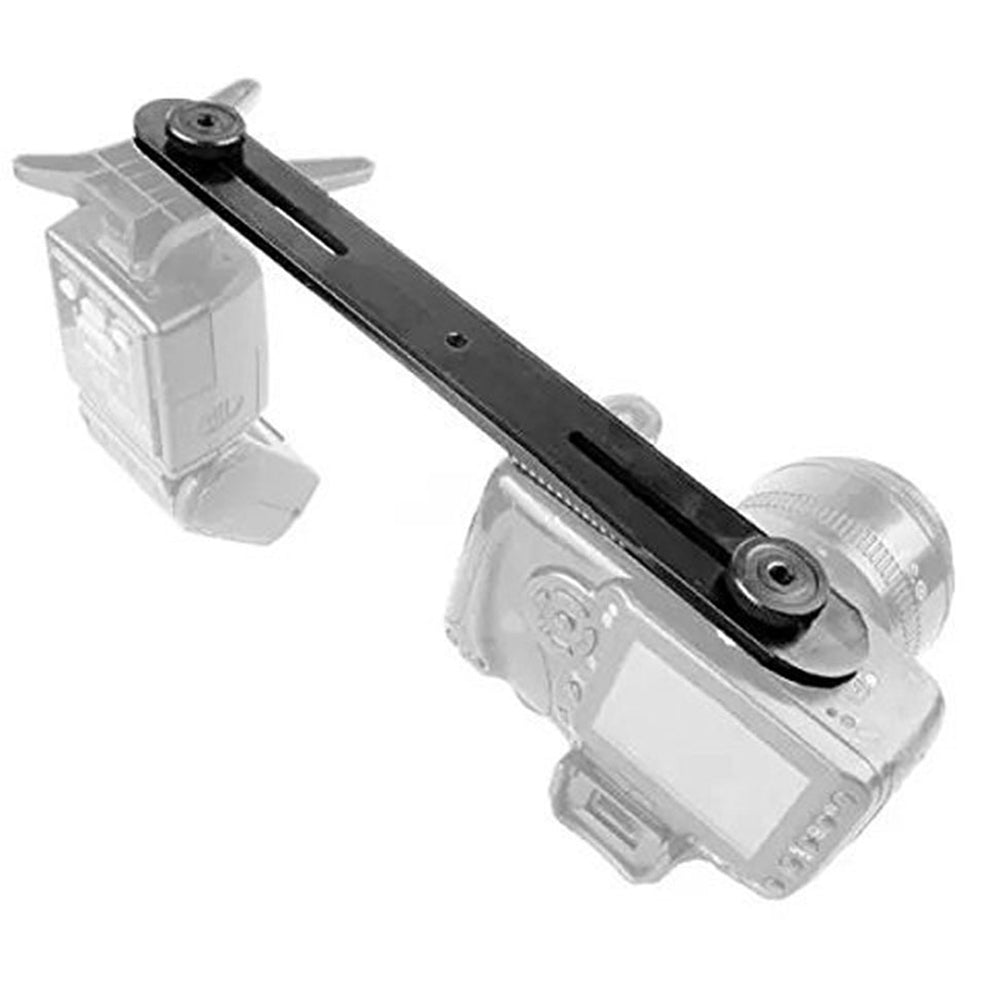 BY-21C Universal Camera Flashlight Holder Double Head Aluminum Flash Light Bracket Long Crossbar Tripod Fill Light Stand