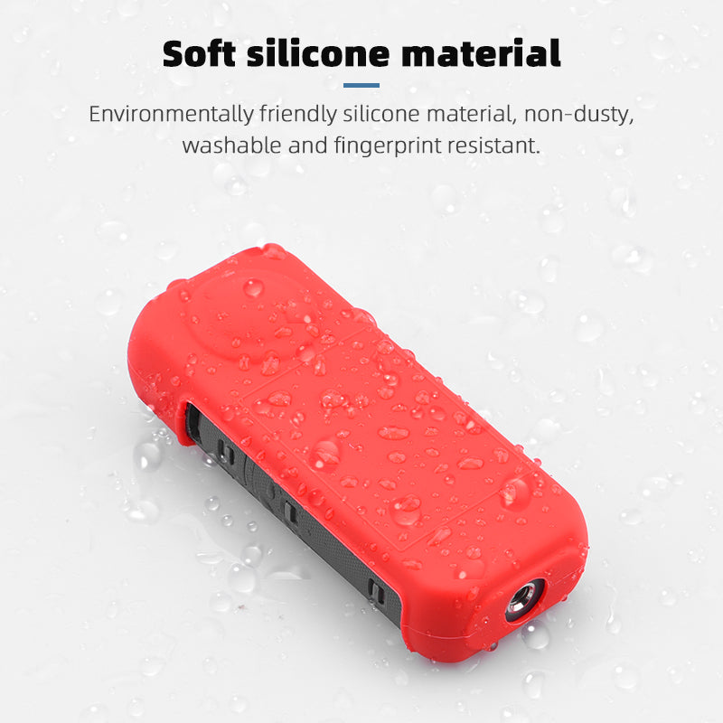 BRDRC Insta360-9544 For Insta360 X3 Silicone Camera Protective Case Dust-proof Panoramic Camera Cover Lens Screen Protector Sleeve with Lanyard - Red