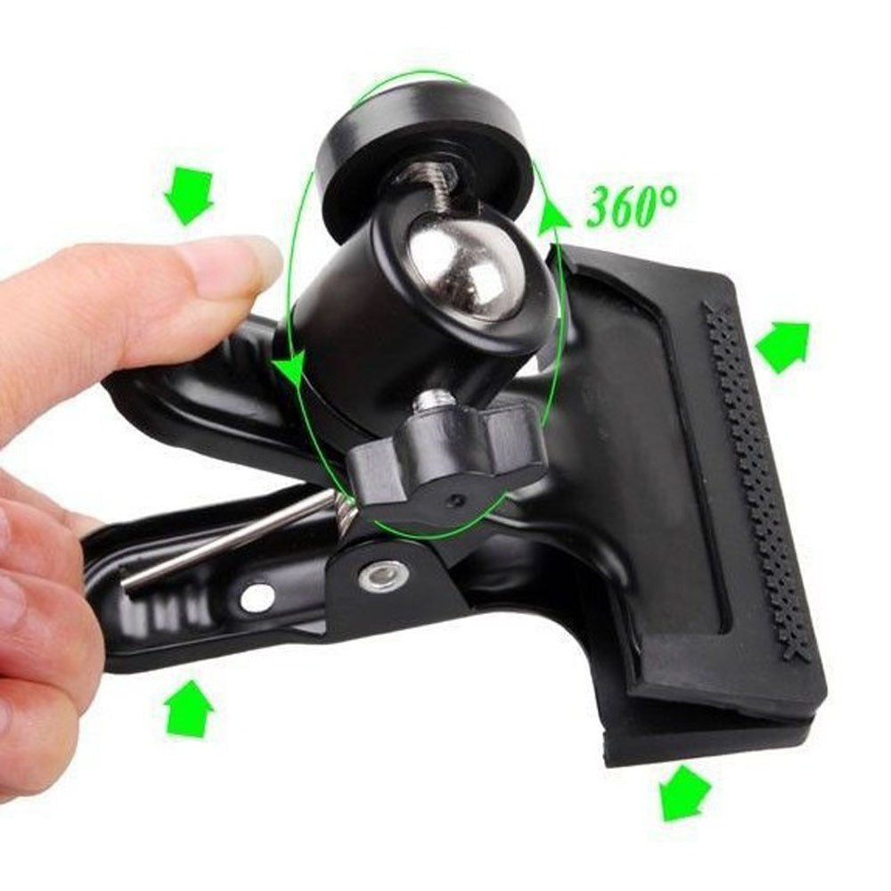 BY-26 Camera Clip Professional Photography Accessories Camera Clamp Mount Flash Holder with 360 Degree Swivel Ball Head 1 / 4inch Threaded Screw