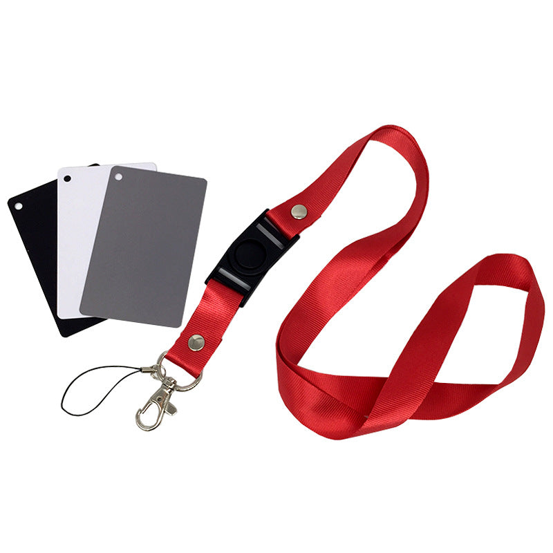 BY-239 3 in 1 White Black Grey Balance Cards 18 Degree Gray Card with Neck Strap Photography Accessories for Digital Cameras