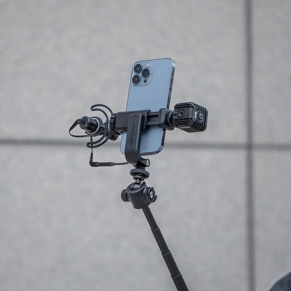 PGYTECH P-CG-140 Portable Phone Holder Clip with Dual Cold Shoe Mount for Live Streaming Video Recording