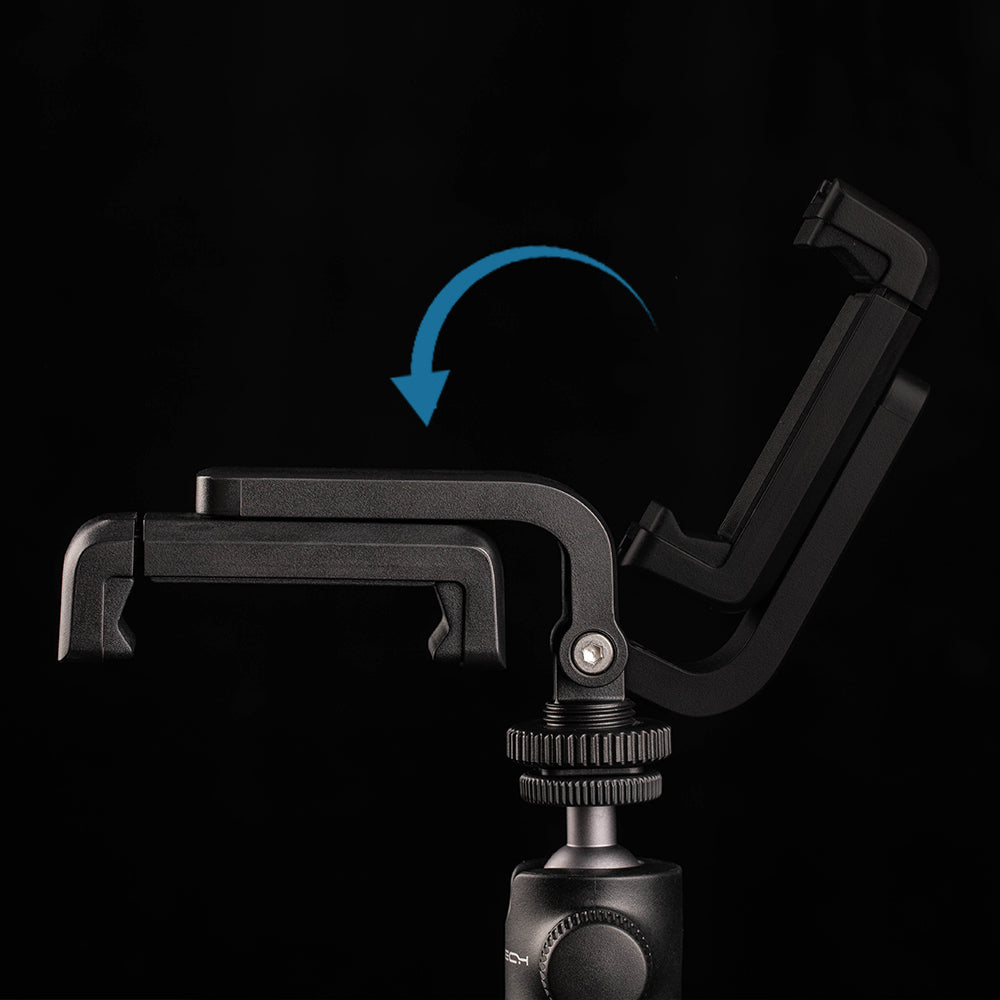 PGYTECH P-CG-140 Portable Phone Holder Clip with Dual Cold Shoe Mount for Live Streaming Video Recording