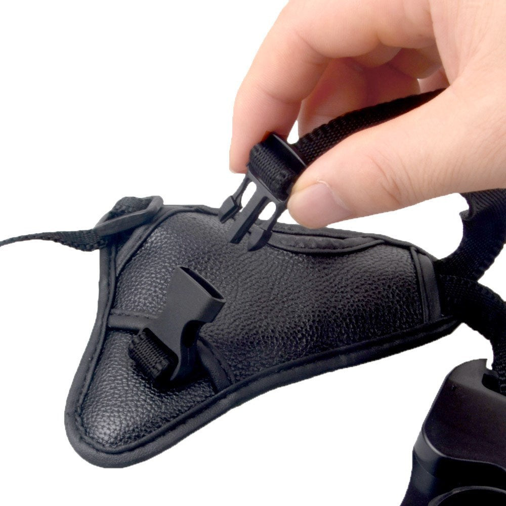 Camera Hand Strap PU Leather Secure Camera Grip Padded Anti-slip Camera Wrist Strap for DSLR SLR Cameras