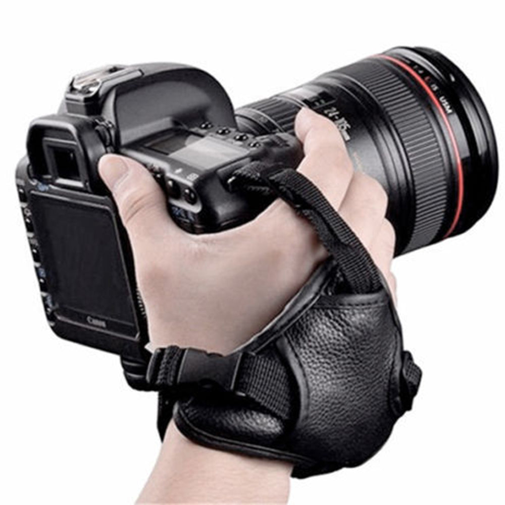 Camera Hand Strap PU Leather Secure Camera Grip Padded Anti-slip Camera Wrist Strap for DSLR SLR Cameras
