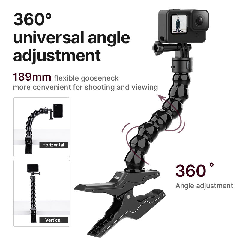Uniqkart Go-Quick ?Eco Series Jaws Flex Clamp Mount Magnetic Quick Release Gooseneck Mount Compatible with Phone, GoPro, DJI Osmo Action Camera