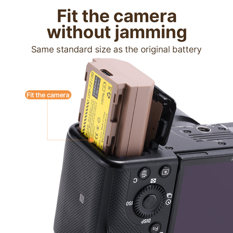 Uniqkart 3030 UNP-FZ100 For Sony Camera Battery 2250mAh Power Supply Type-C Rechargeable Battery Pack Replacement