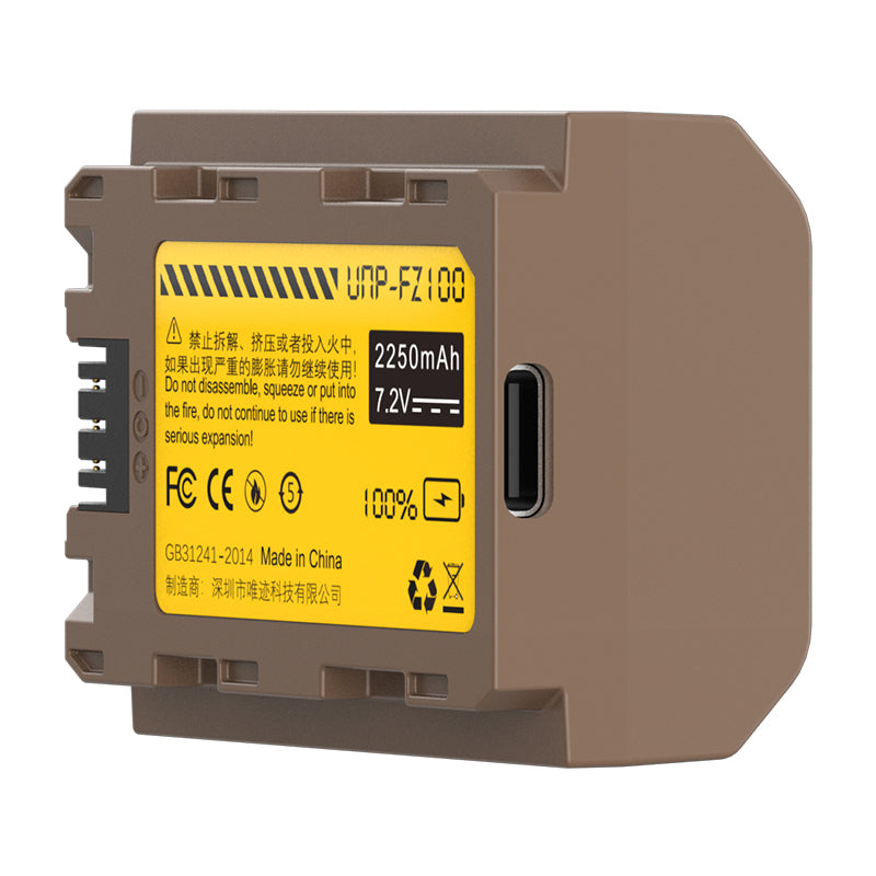 Uniqkart 3030 UNP-FZ100 For Sony Camera Battery 2250mAh Power Supply Type-C Rechargeable Battery Pack Replacement