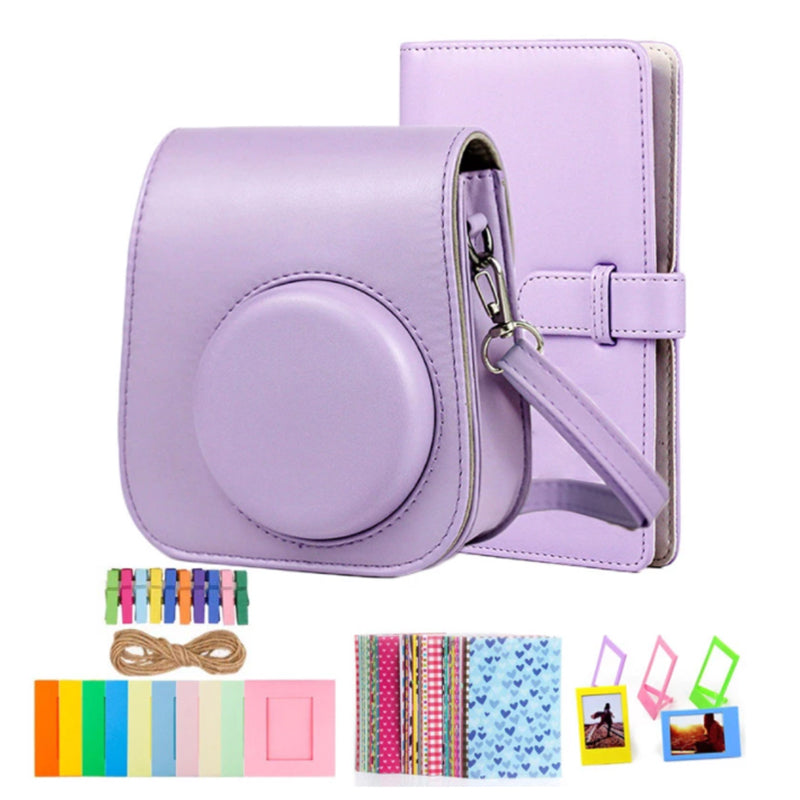 Instant Cameras Camera Accessories 5-in-1 Colorful Bundle Kit for FujiFilm Mini 11 / 9 / 8, Includes Camera Bag, Album and Other Elements for Collecting / Displaying Photos - Purple