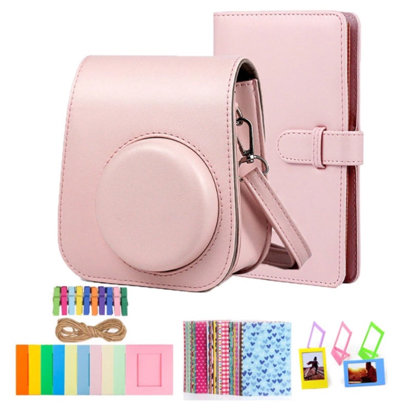 Instant Cameras Camera Accessories 5-in-1 Colorful Bundle Kit for FujiFilm Mini 11 / 9 / 8, Includes Camera Bag, Album and Other Elements for Collecting / Displaying Photos - Pink