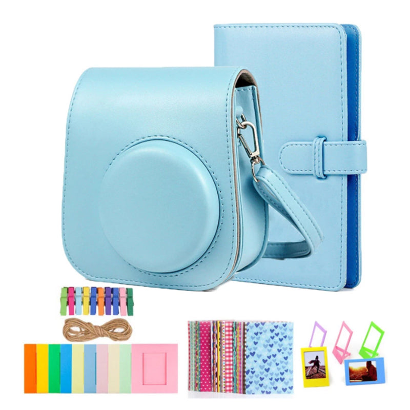 Instant Cameras Camera Accessories 5-in-1 Colorful Bundle Kit for FujiFilm Mini 11 / 9 / 8, Includes Camera Bag, Album and Other Elements for Collecting / Displaying Photos - Sky Blue