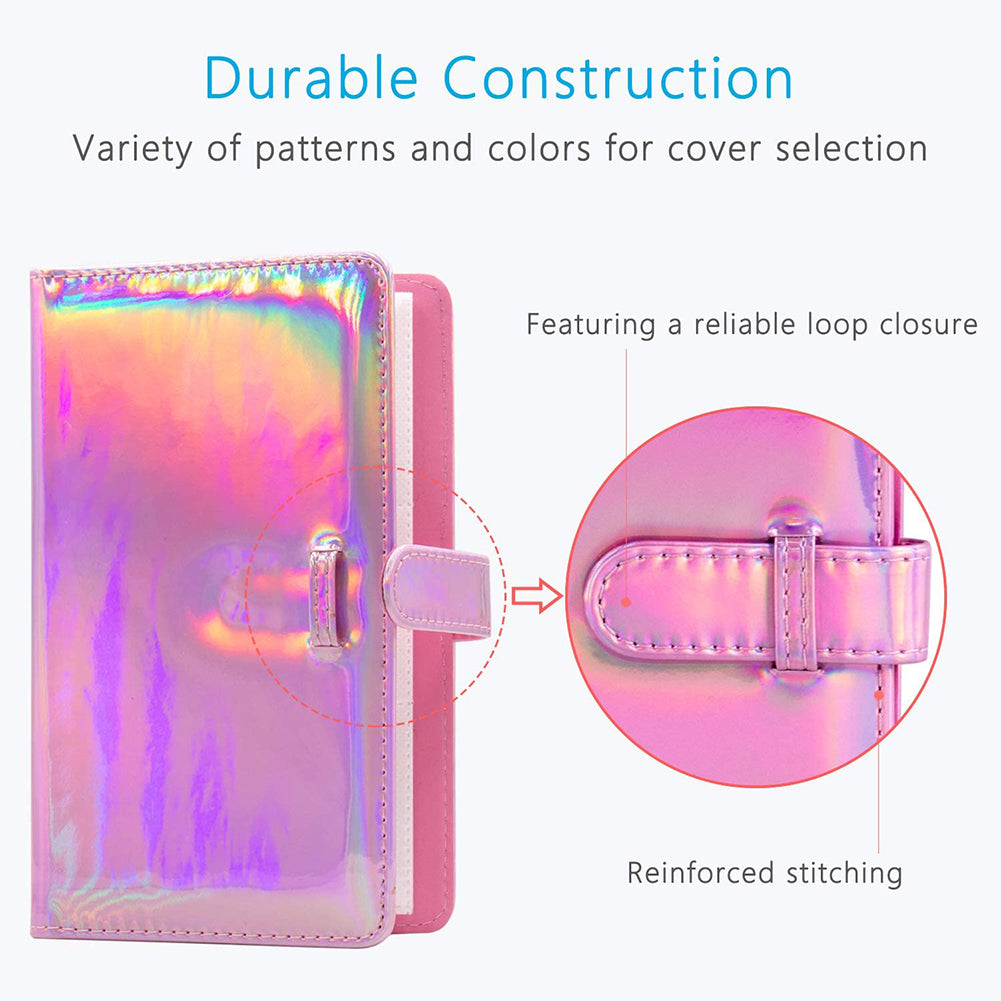 3-inch Mini Photo Album for Fujifilm Instax Mini 11 9 8+ 8 90 70 26 25 7s 50s, 108 Pockets Album PU Leather Photocard Holder Book Photo Card Binder - Aurora Pink