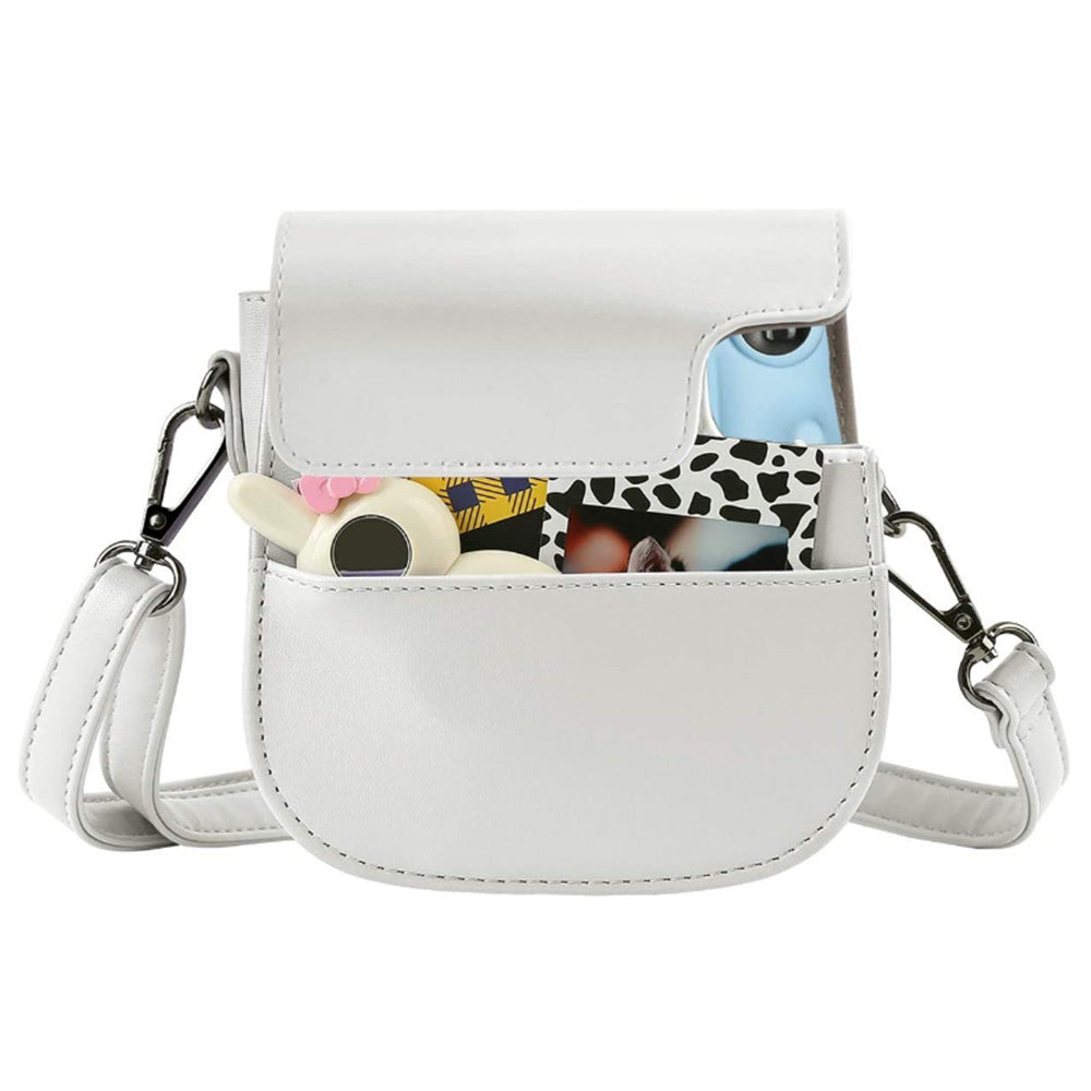 Instant Camera Accessories Compatible with Fujifilm Instax Mini 11, 14-in-1 Shutter Accessories Bundle with PU Leather Bag / Shoulder Strap / Instant Camera Gift Sets - White