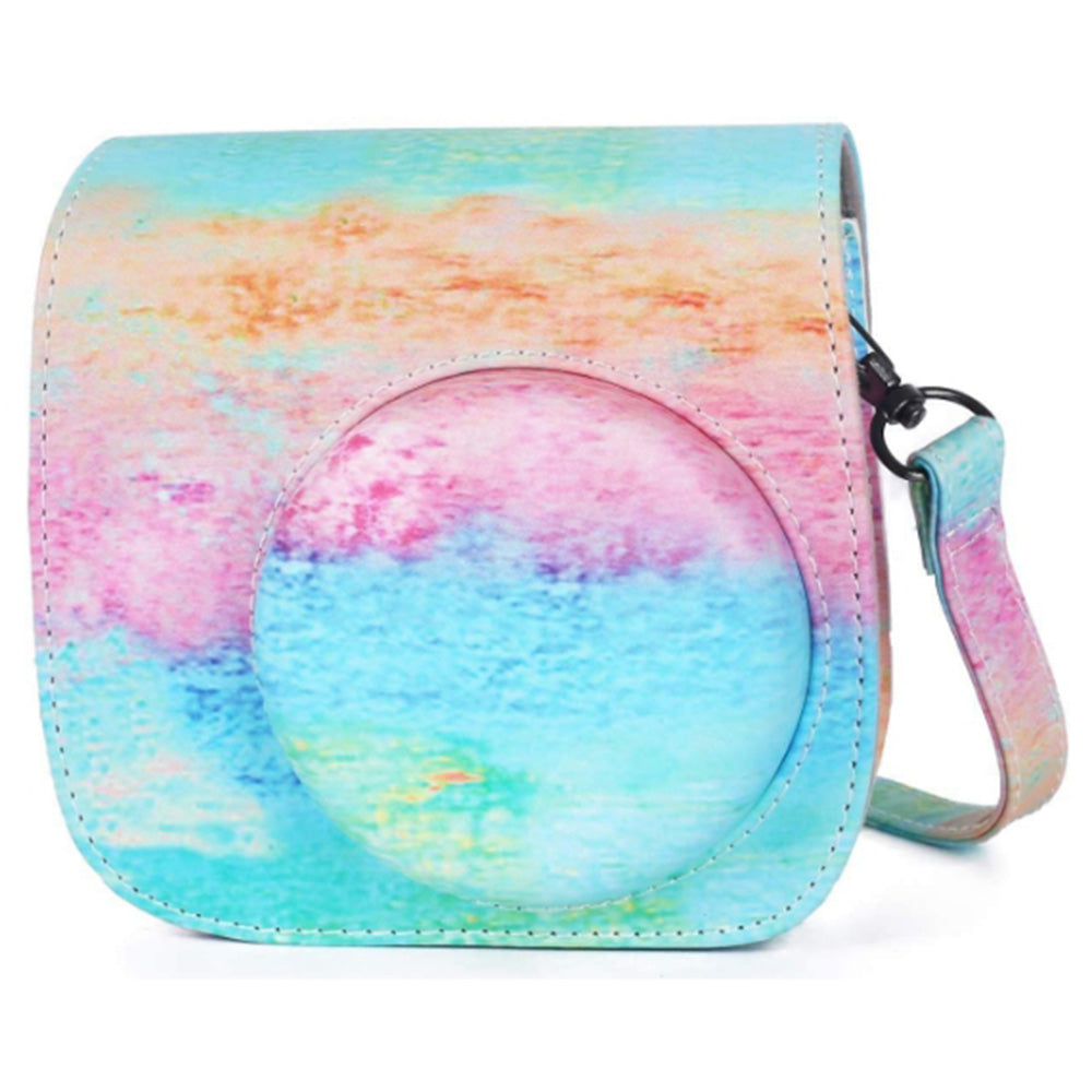 Instant Camera Accessories Compatible with Fujifilm Instax Mini 11, 14-in-1 Shutter Accessories Bundle with PU Leather Bag / Shoulder Strap / Instant Camera Gift Sets - Paint Rainbow