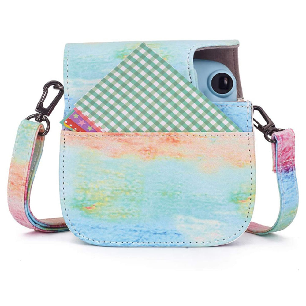 Instant Camera Accessories Compatible with Fujifilm Instax Mini 11, 14-in-1 Shutter Accessories Bundle with PU Leather Bag / Shoulder Strap / Instant Camera Gift Sets - Paint Rainbow