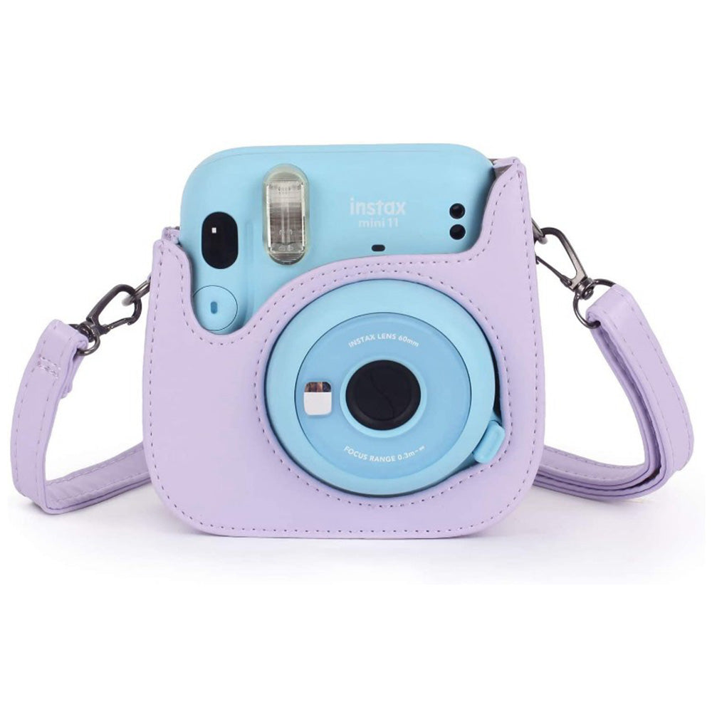 Instant Camera Accessories Compatible with Fujifilm Instax Mini 11, 14-in-1 Shutter Accessories Bundle with PU Leather Bag / Shoulder Strap / Instant Camera Gift Sets - Purple