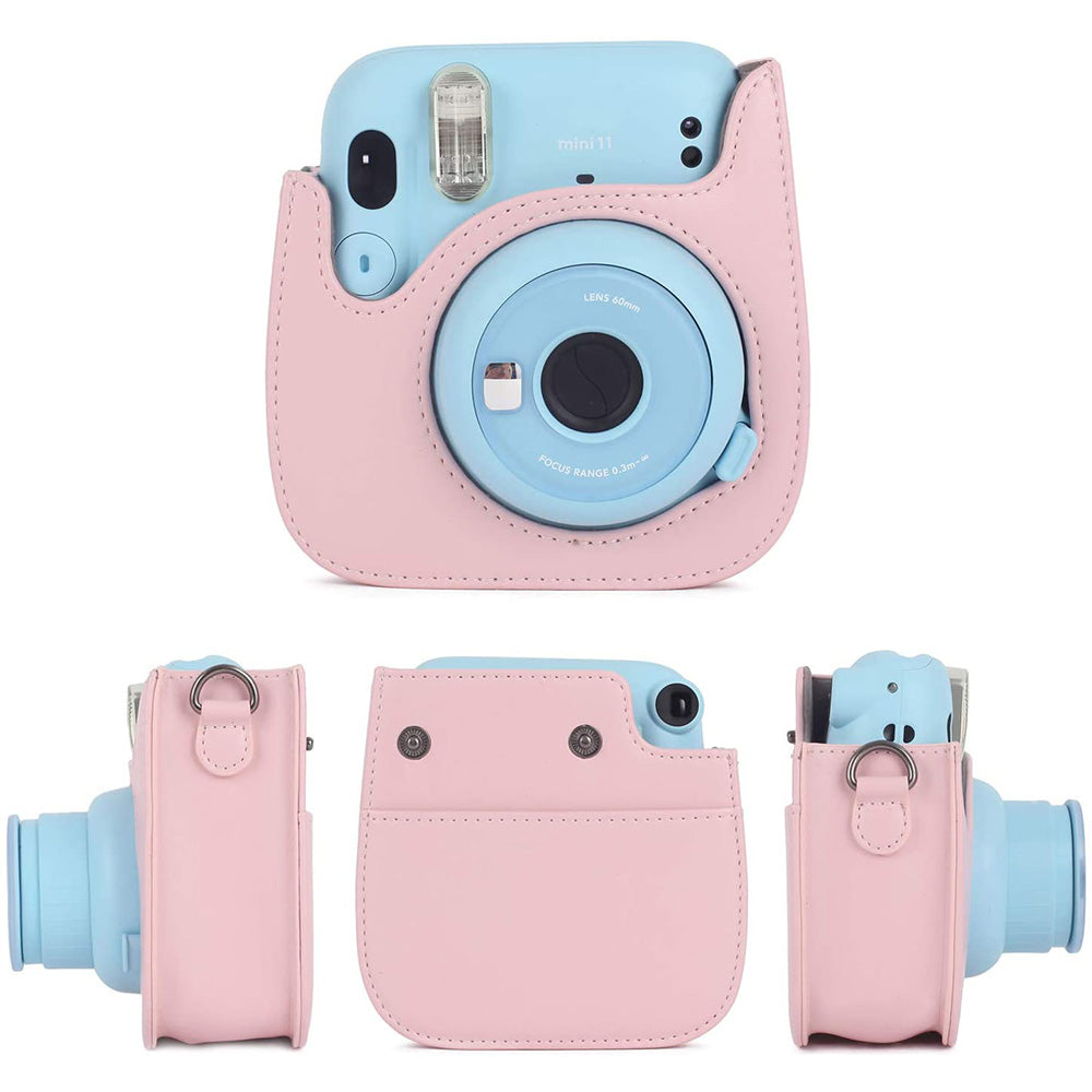 12-in-1 Instant Camera Accessories Kit for Fujifilm Instax Mini 11, Includes Bag, Album for Collecting / Displaying Photos - Pink
