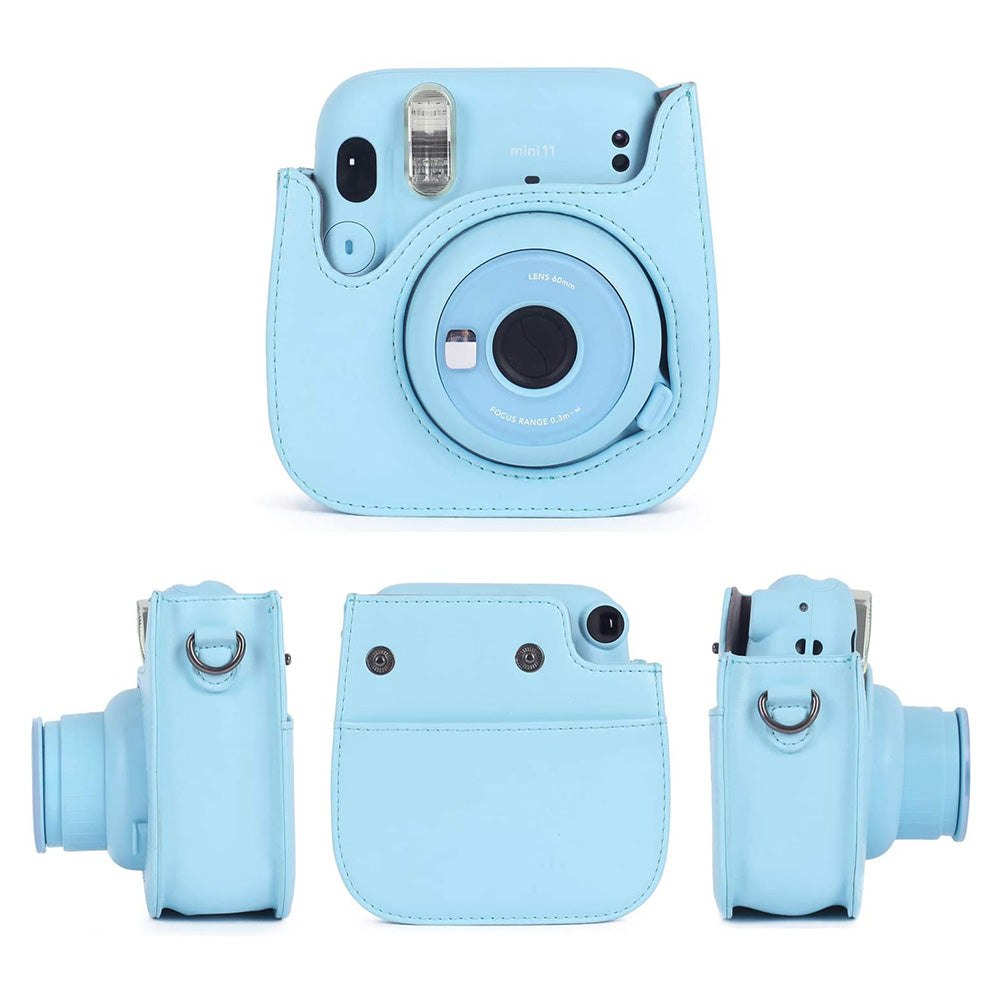 12-in-1 Instant Camera Accessories Kit for Fujifilm Instax Mini 11, Includes Bag, Album for Collecting / Displaying Photos - Blue