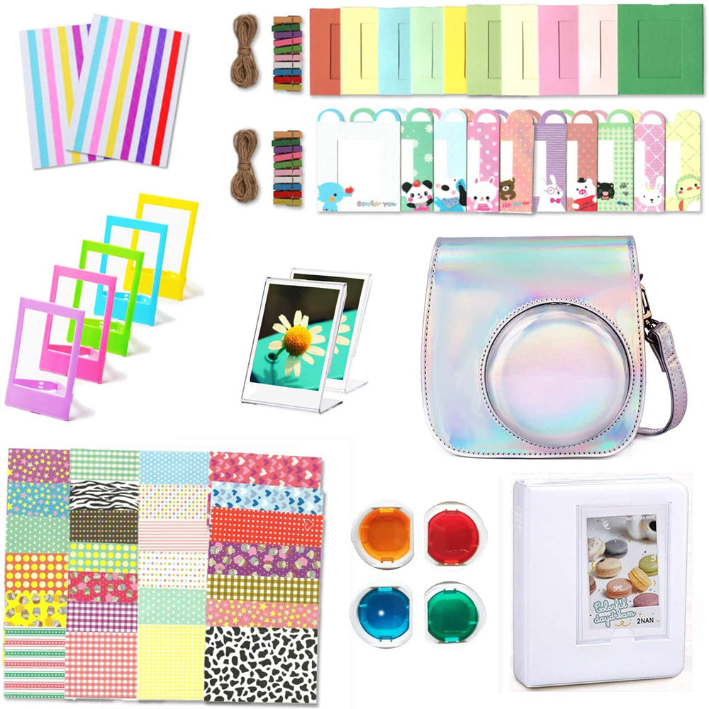 12-in-1 Instant Camera Accessories Kit for Fujifilm Instax Mini 11, Includes Bag, Album for Collecting / Displaying Photos - Magic Silver