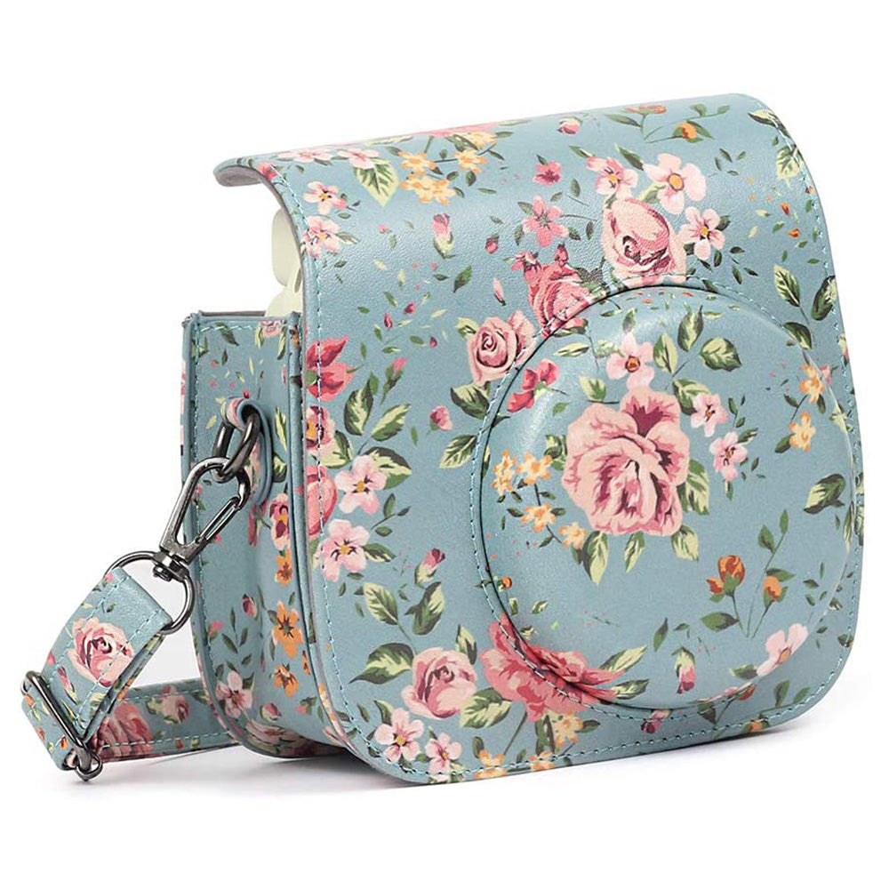 12-in-1 Instant Camera Accessories Kit for Fujifilm Instax Mini 11, Includes Bag, Album for Collecting / Displaying Photos - Green Flowers