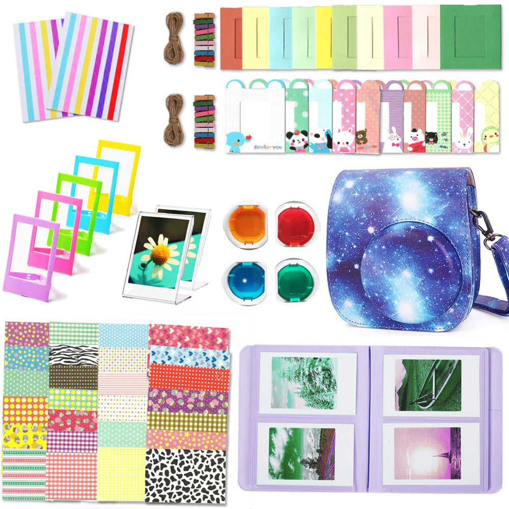 12-in-1 Instant Camera Accessories Kit for Fujifilm Instax Mini 11, Includes Bag, Album for Collecting / Displaying Photos - Starry Sky