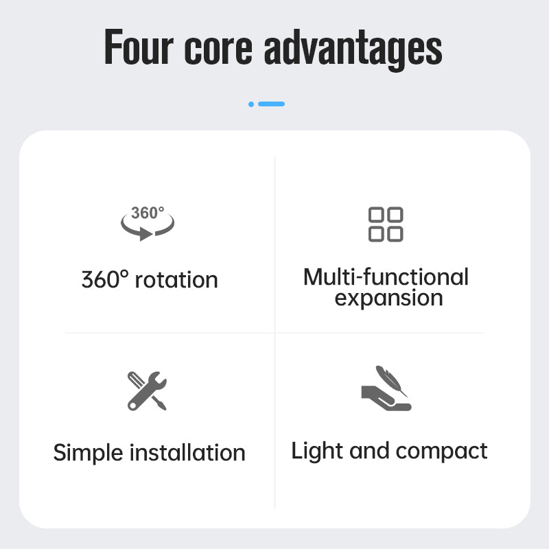Uniqkart 1111323 Double Cold Shoe 360 Degree Rotation Phone Clamp Holder with 1 / 4 Inch Screw