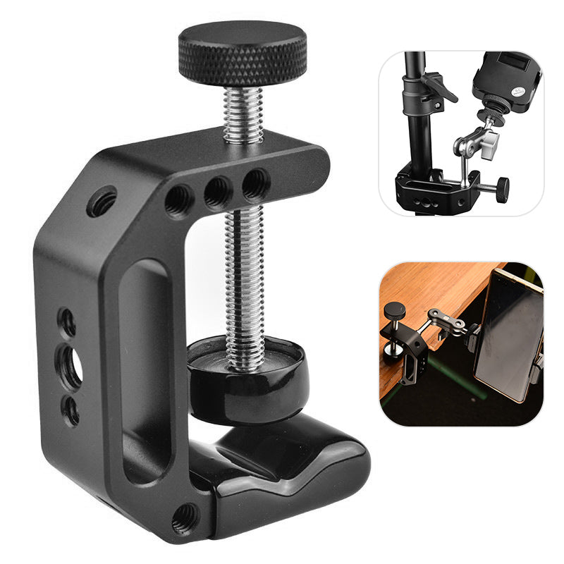 G-25 Universal G-Clamp 1 / 4inch and 3 / 8inch Thread Hole Quick Release Desktop Mount Holder Clip for Photo Photography