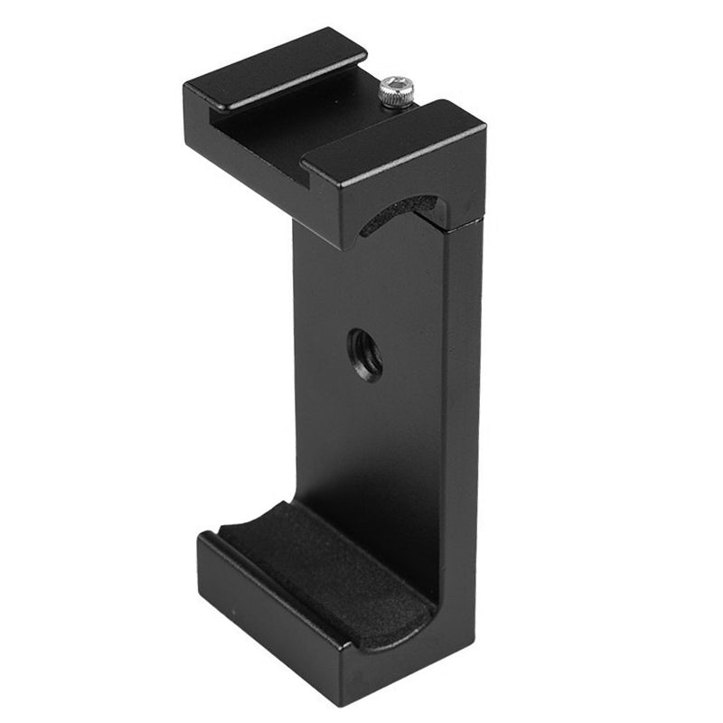 VELEDGE V1 Telescopic Phone Tripod Mount Cold Shoe Smartphone Clip Holder Clamp Adapter for Vlog Live Streaming Photography