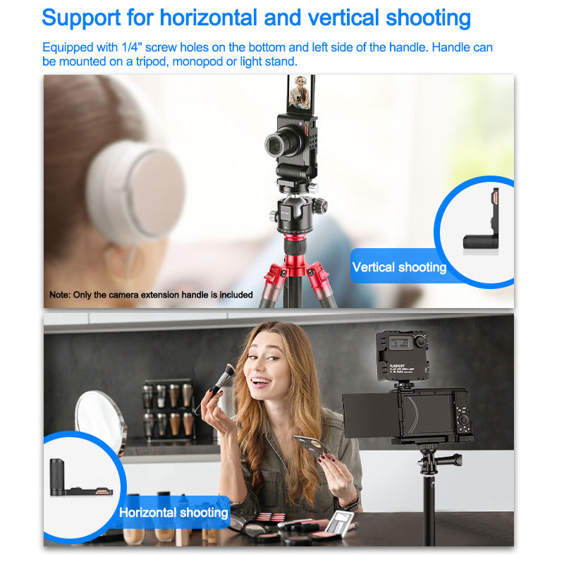 NEEWER For Sony ZV1 Handheld Camera Grip Metal Handle Grip Holder with Quick Release Plate Base