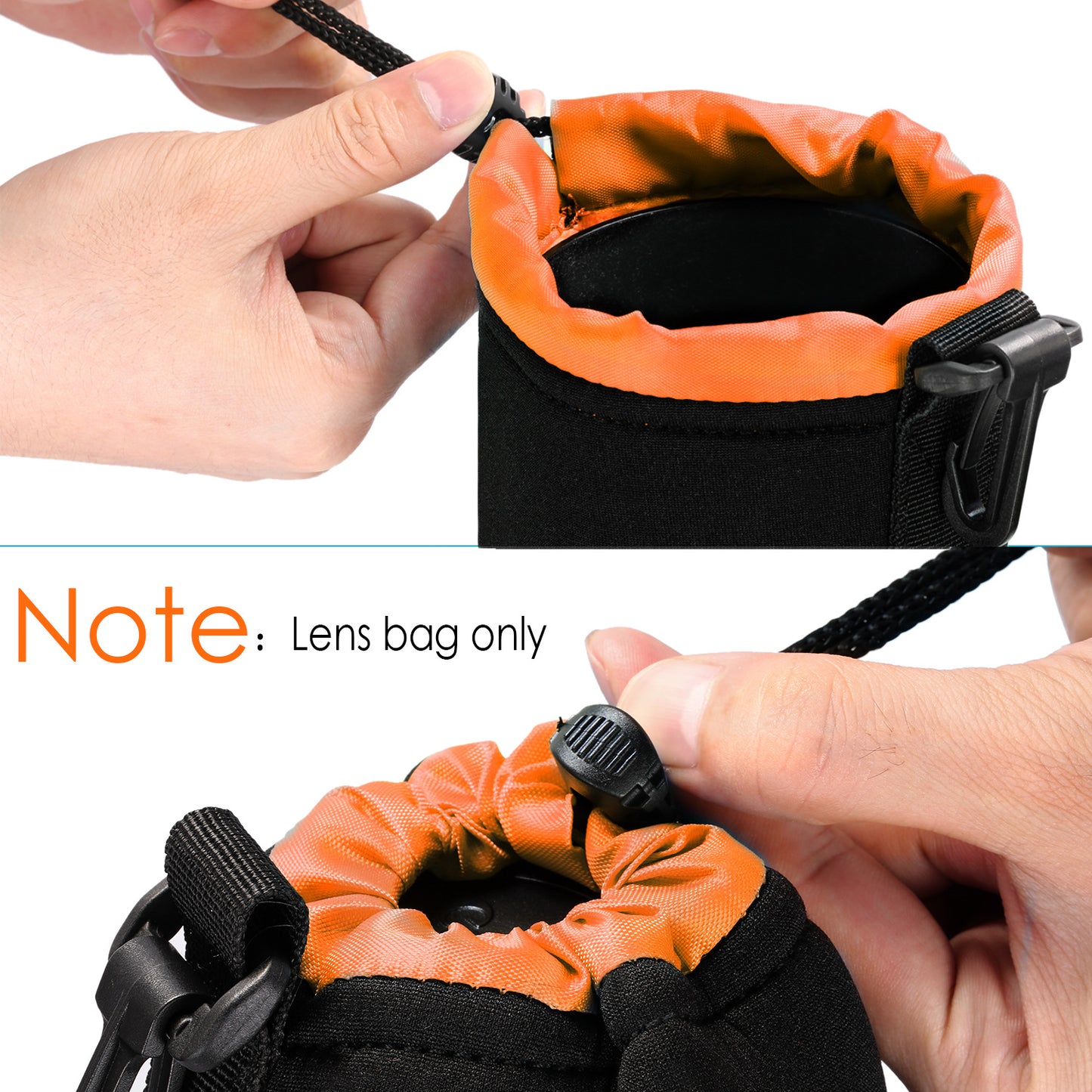 Uniqkart NW-241 4PCS Dustproof Camera Lens Storage Pouch Shockproof Telephoto Lens Storage Sleeve Bag Protection Case