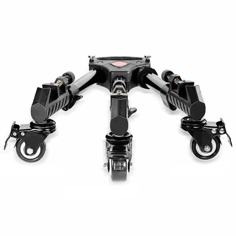 Uniqkart NW-600 Middle Size Aluminum Alloy Stretchable Pulley Photography Tripod Mute 3 Wheels Pulley Base