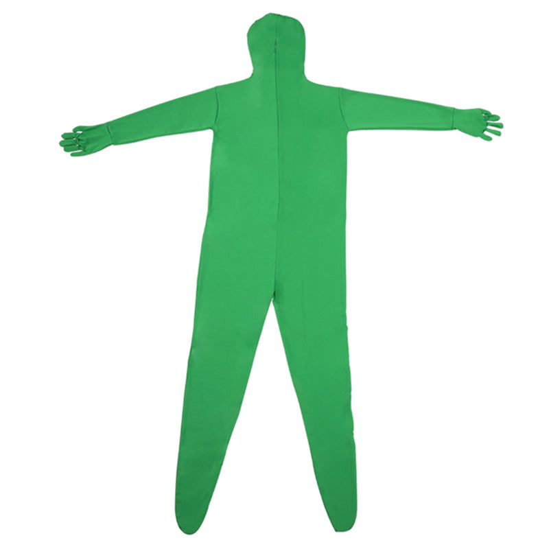 Uniqkart PSD2EA One-Piece Chromakey Body Suit Green Bodysuit Unisex Spandex Disappearing Man Costume - Green / 180cm