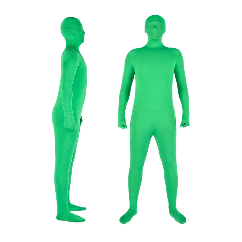 Uniqkart PSD2EA One-Piece Chromakey Body Suit Green Bodysuit Unisex Spandex Disappearing Man Costume - Green / 180cm