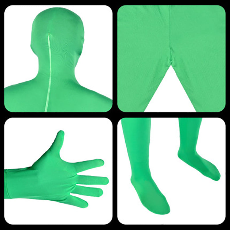 Uniqkart PSD2EA One-Piece Chromakey Body Suit Green Bodysuit Unisex Spandex Disappearing Man Costume - Blue / 170cm