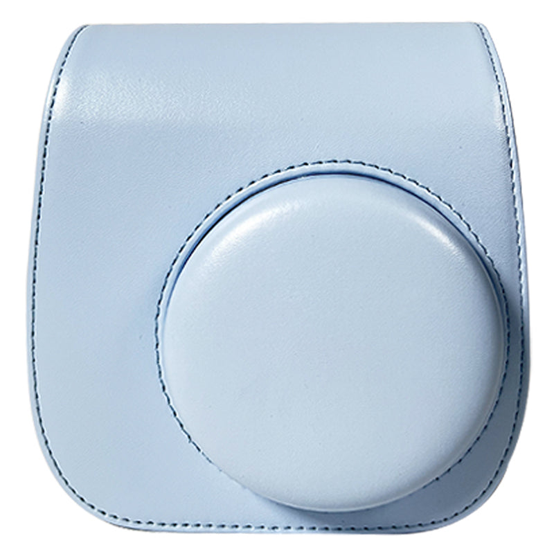 Uniqkart for Fujifilm Instax Mini 12 / 11 / 9 / 8 Carrying Case Shockproof PU Leather Cover Camera Shoulder Bag with Strap - Blue