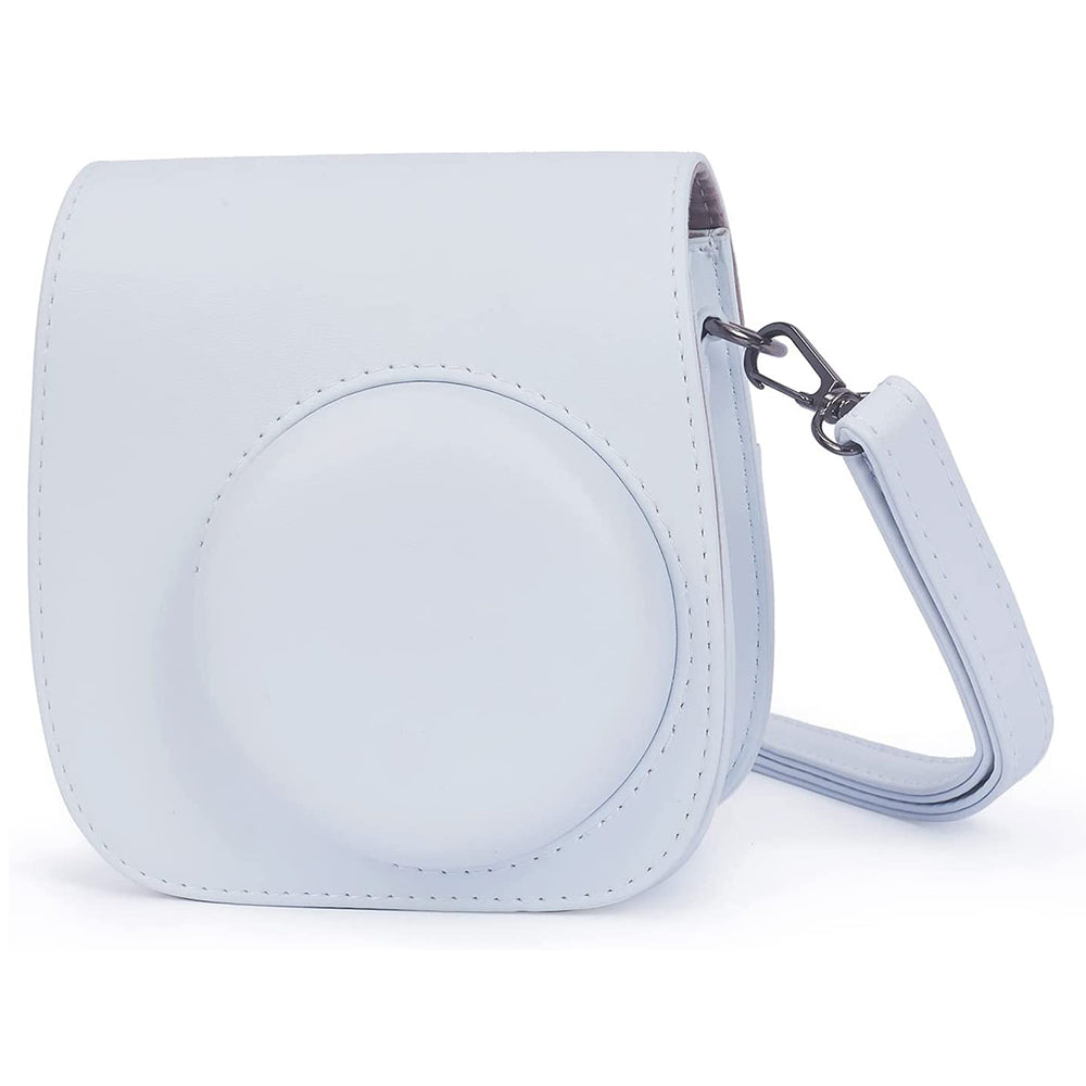 Uniqkart for FujiFilm Instax Mini 12 / 11 / 9 / 8 Camera Accessories 7-in-1 Bundle Kit Include Case, Film Stickers, Desk Frames, Hanging Frame - White