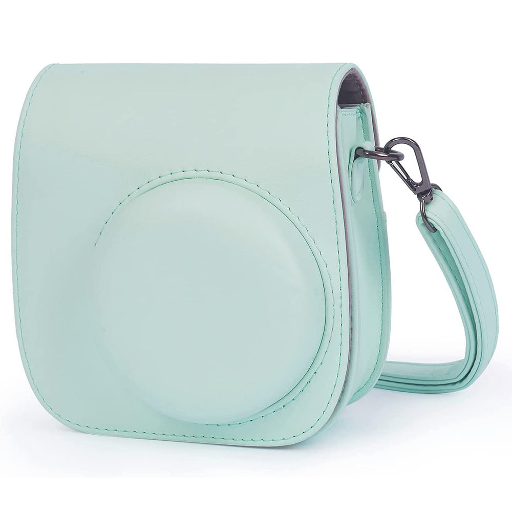 Uniqkart for FujiFilm Instax Mini 12 / 11 / 9 / 8 Camera Accessories 7-in-1 Bundle Kit Include Case, Film Stickers, Desk Frames, Hanging Frame - Mint Green