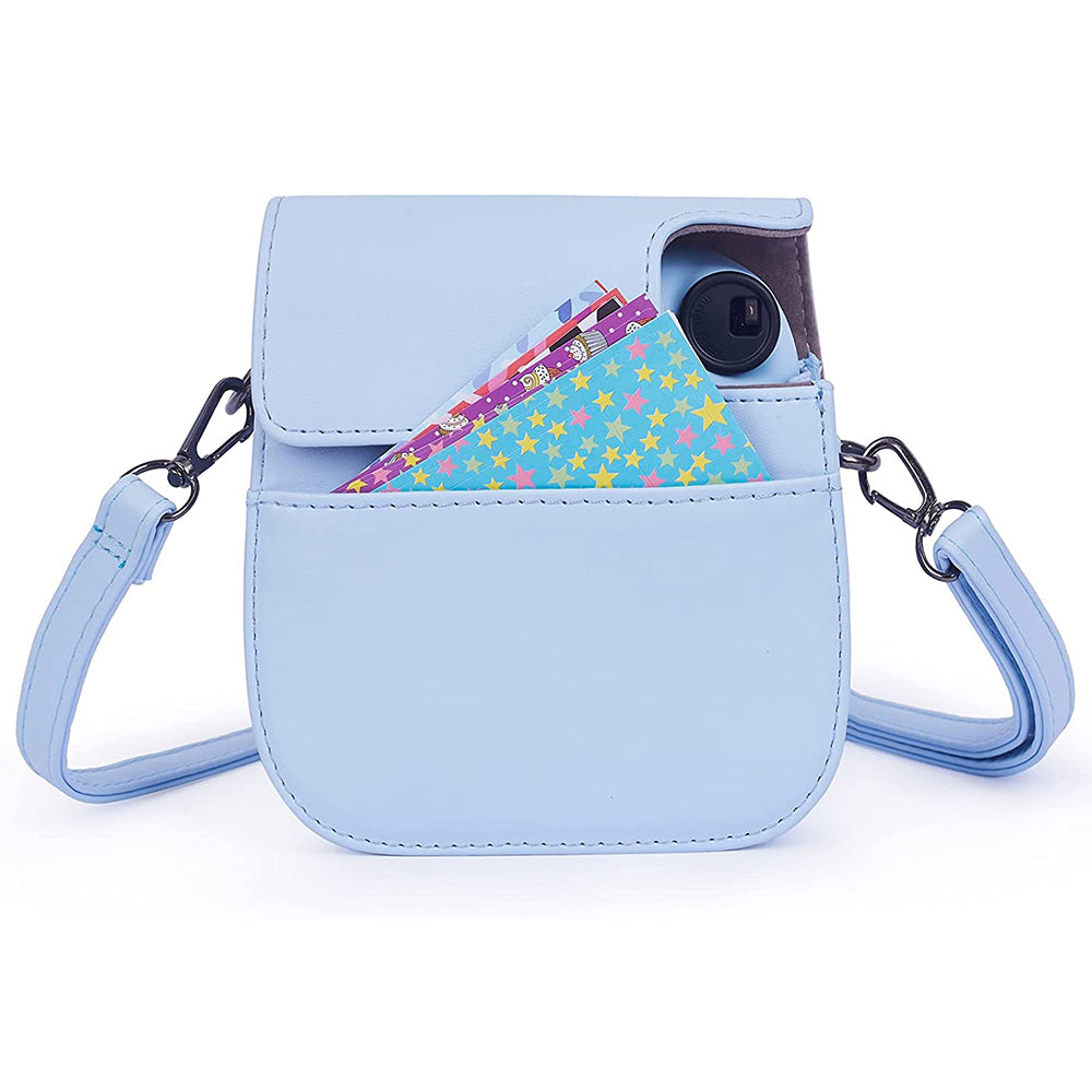 Uniqkart for FujiFilm Instax Mini 12 / 11 / 9 / 8 Camera Accessories 7-in-1 Bundle Kit Include Case, Film Stickers, Desk Frames, Hanging Frame - Blue