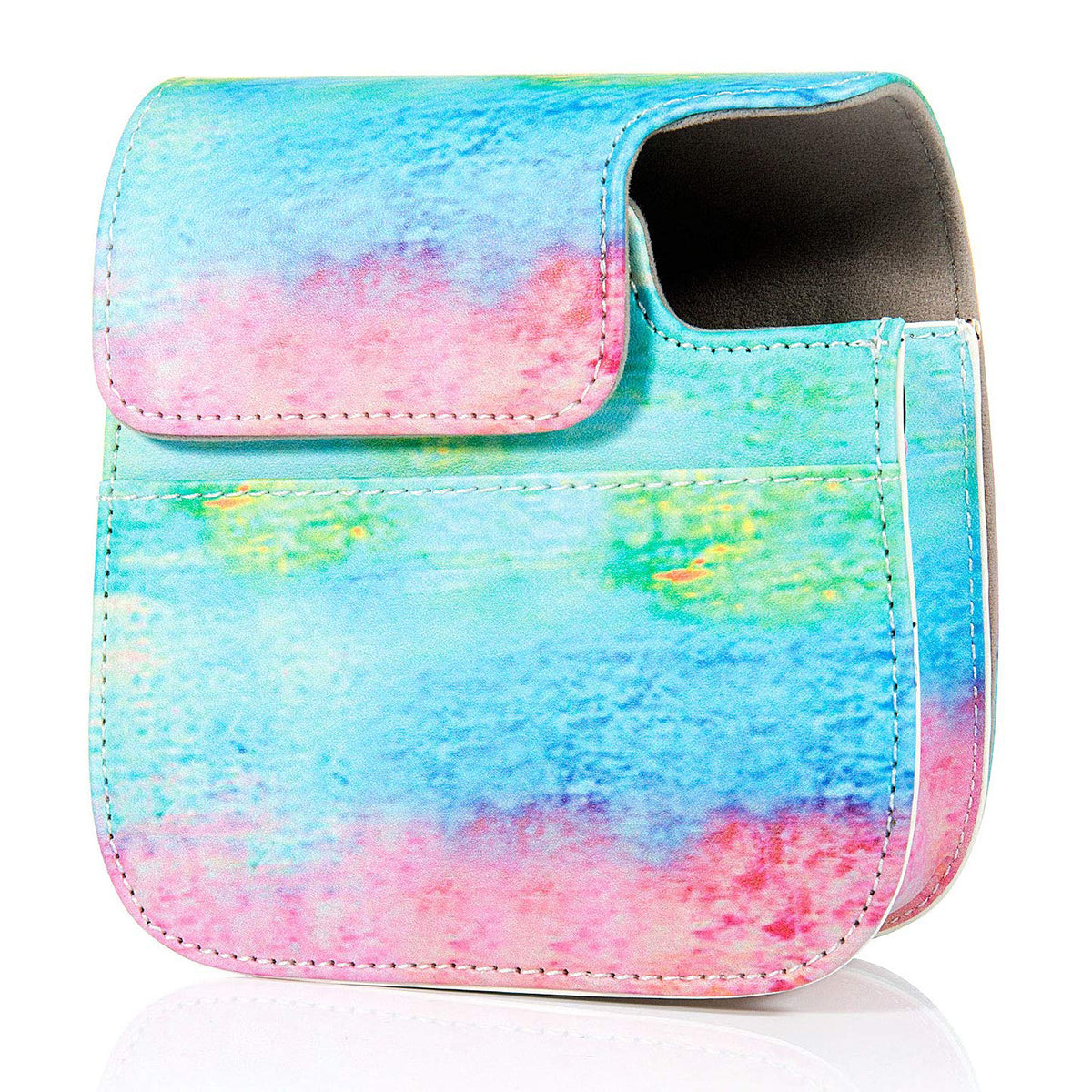 Uniqkart for Fujifilm Instax Mini 12 / 11 / 9 / 8 PU Leather Camera Case Cover Shoulder Bag with 3-inch Album - Oil Paint