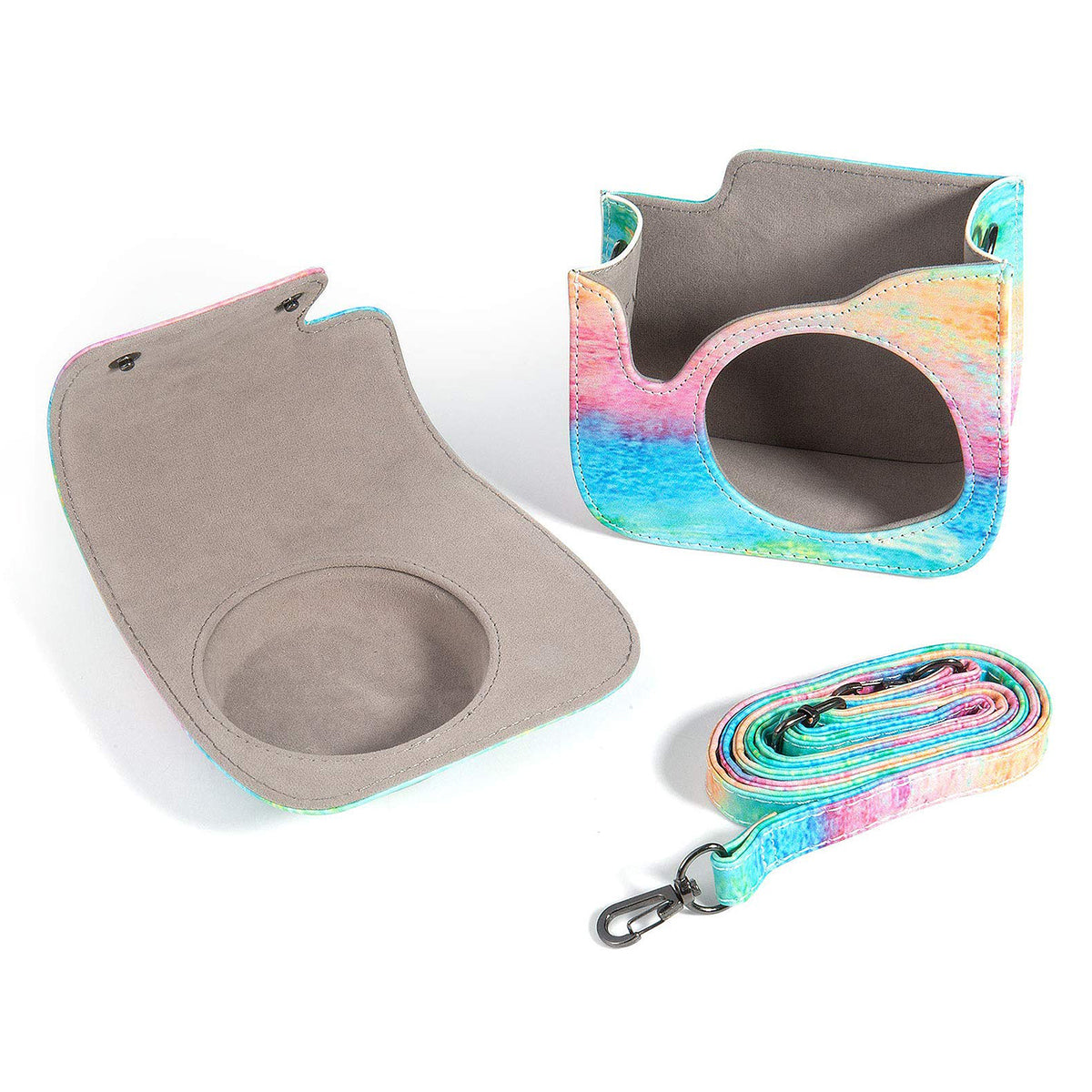 Uniqkart for Fujifilm Instax Mini 12 / 11 / 9 / 8 PU Leather Camera Case Cover Shoulder Bag with 3-inch Album - Oil Paint