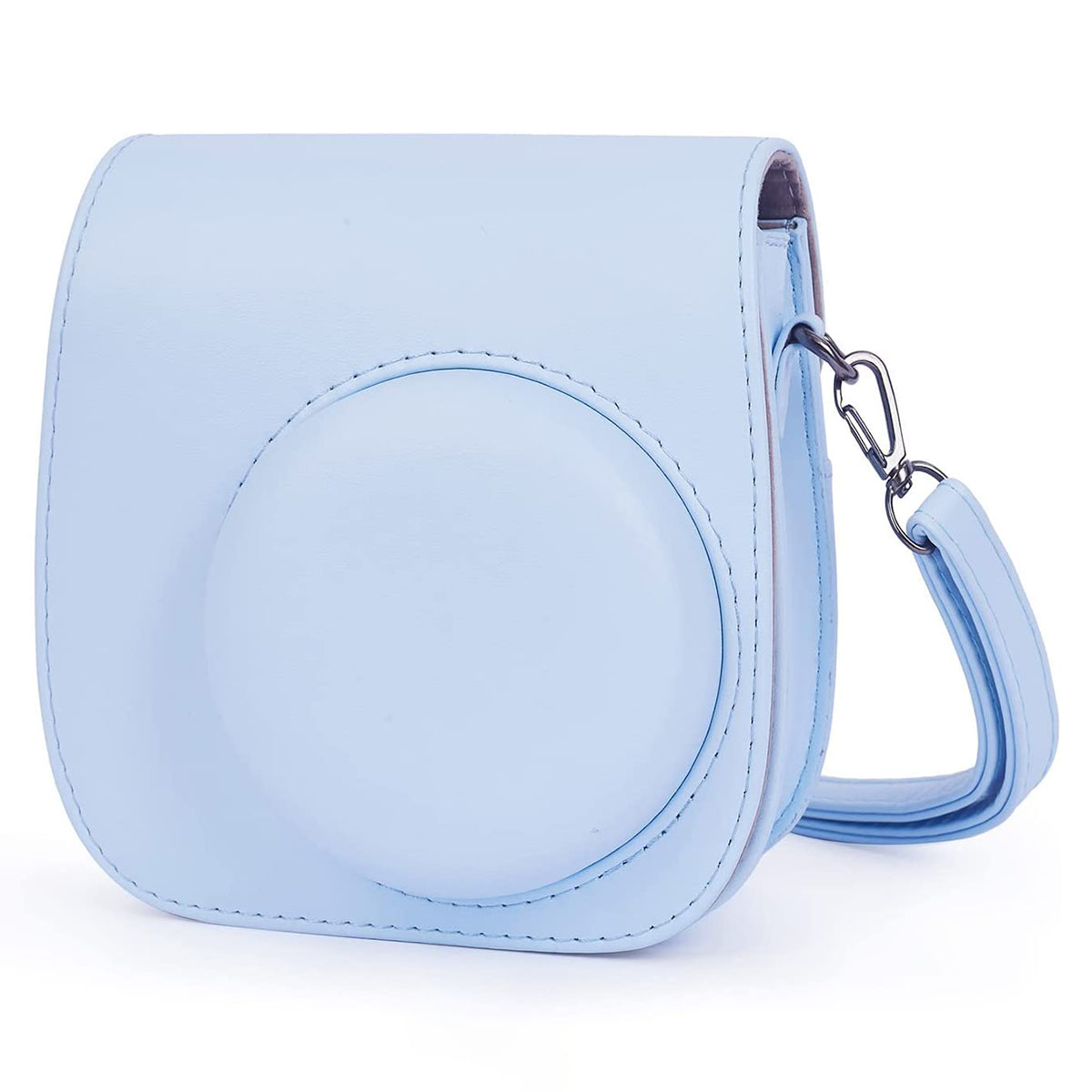 Uniqkart for Fujifilm Instax Mini 12 / 11 / 9 / 8 PU Leather Camera Case Cover Shoulder Bag with 3-inch Album - Blue