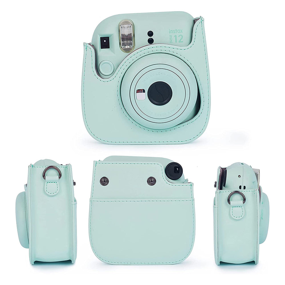 Uniqkart for FujiFilm Instax Mini 12 11-in-1 Accessories Kit Camera Bag Album Photo Frame Stickers Clips Set - Mint Green