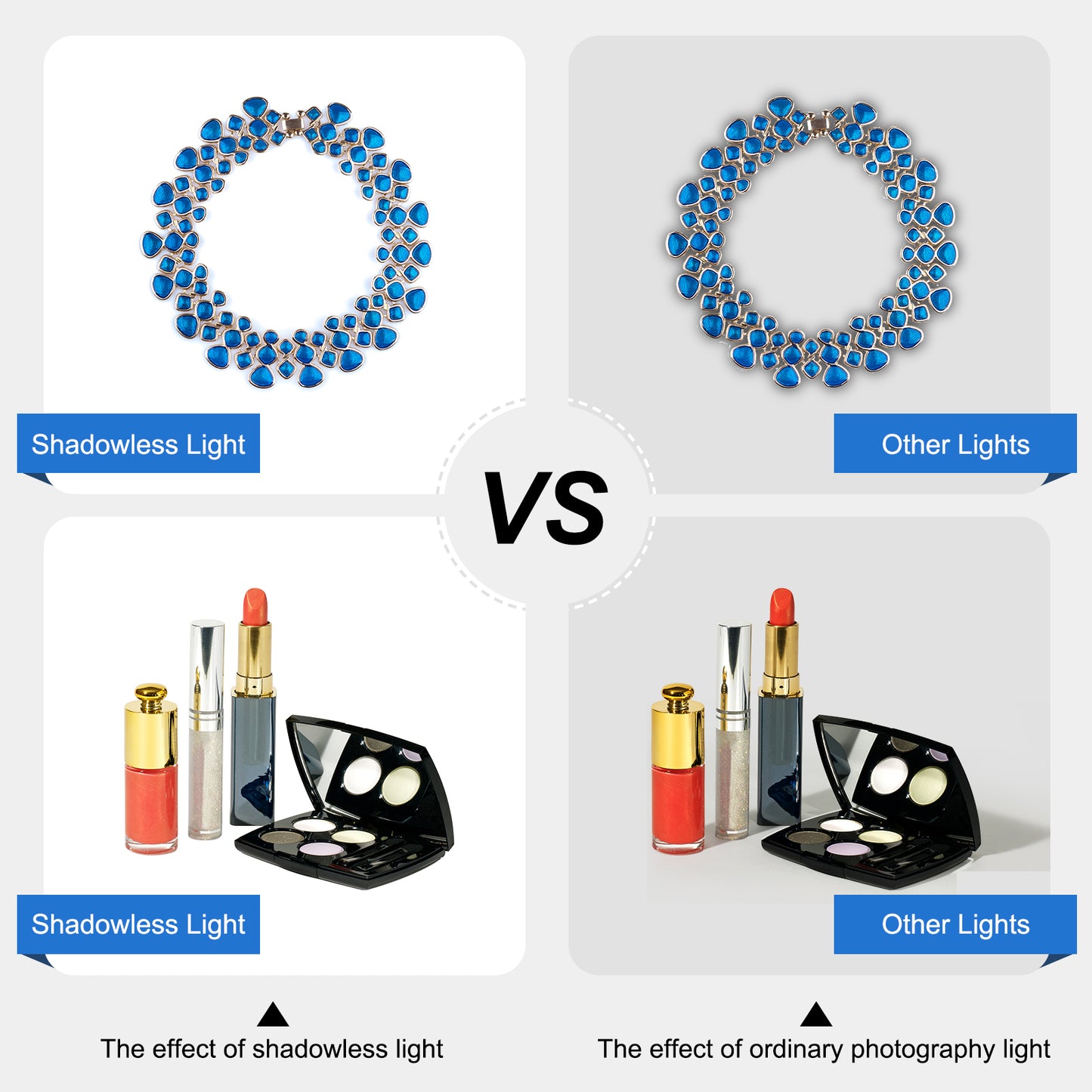 Puluz PU5131W 20cm Photography Shadowless Bottom Light Lamp Panel for Photo Studio Shoot Tent Box