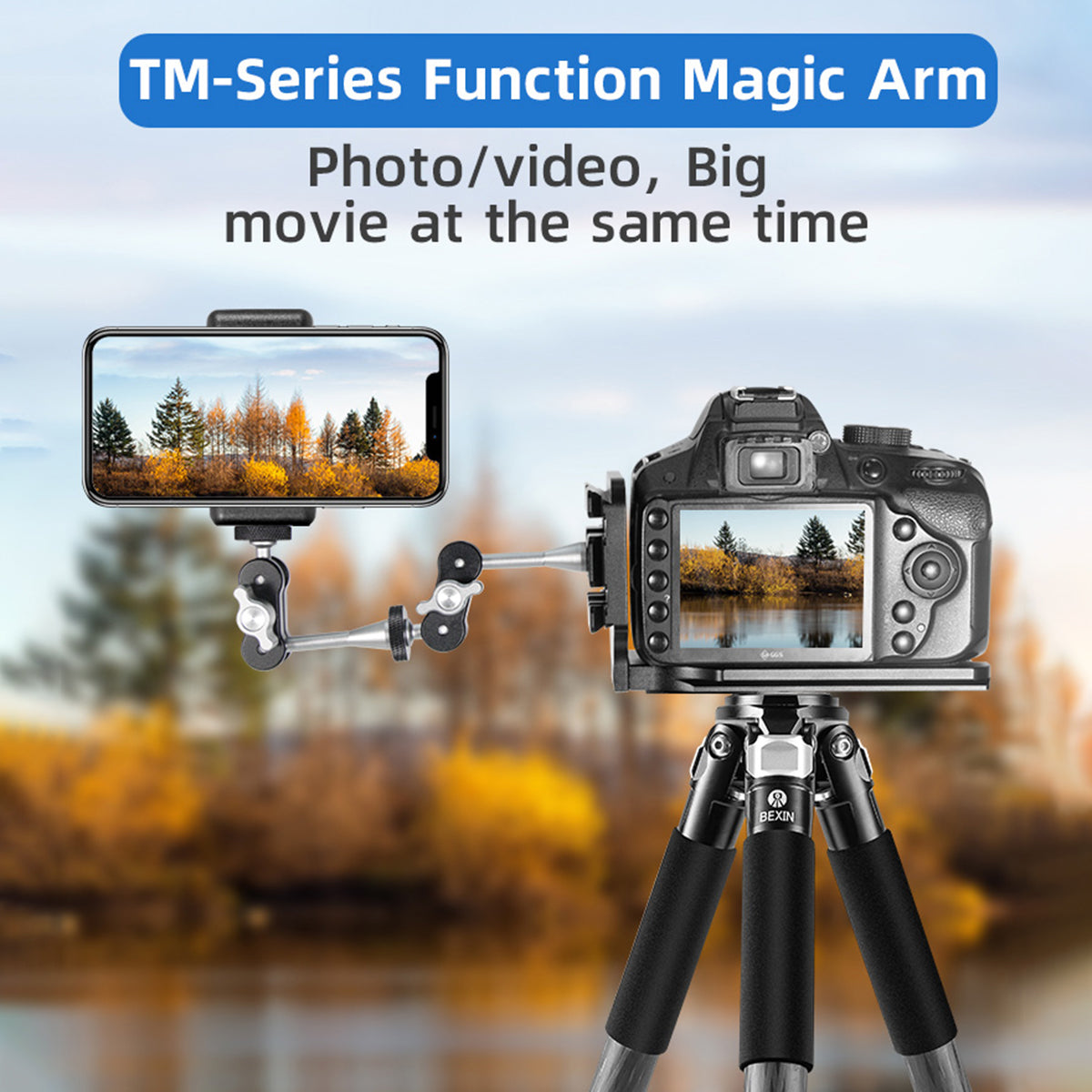 Uniqkart TM-3 Magic Arm Adapter Aluminum Alloy Adjustable Camera Mount Adapter for Video Light