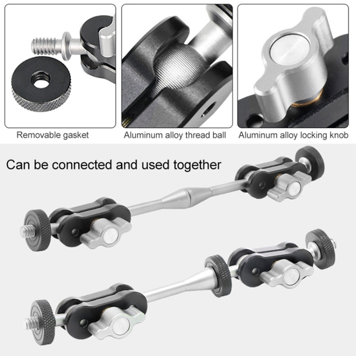 Uniqkart TM-3 Magic Arm Adapter Aluminum Alloy Adjustable Camera Mount Adapter for Video Light