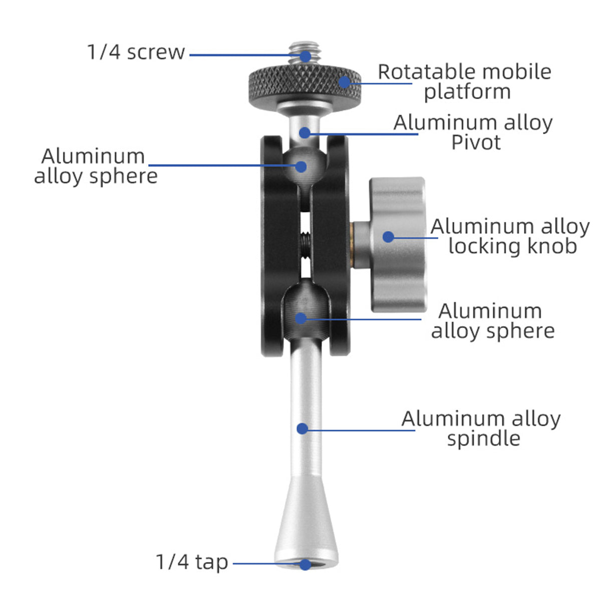 Uniqkart TM-4 Magic Arm Adapter Aluminum Alloy Flexible Ball Camera Light Bracket