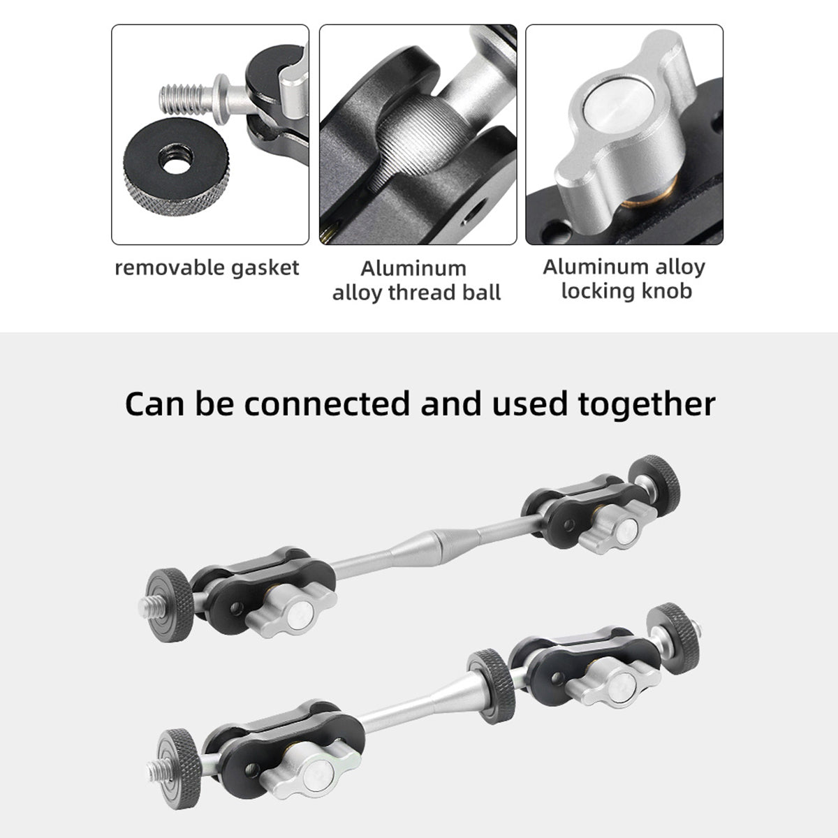 Uniqkart TM-4 Magic Arm Adapter Aluminum Alloy Flexible Ball Camera Light Bracket