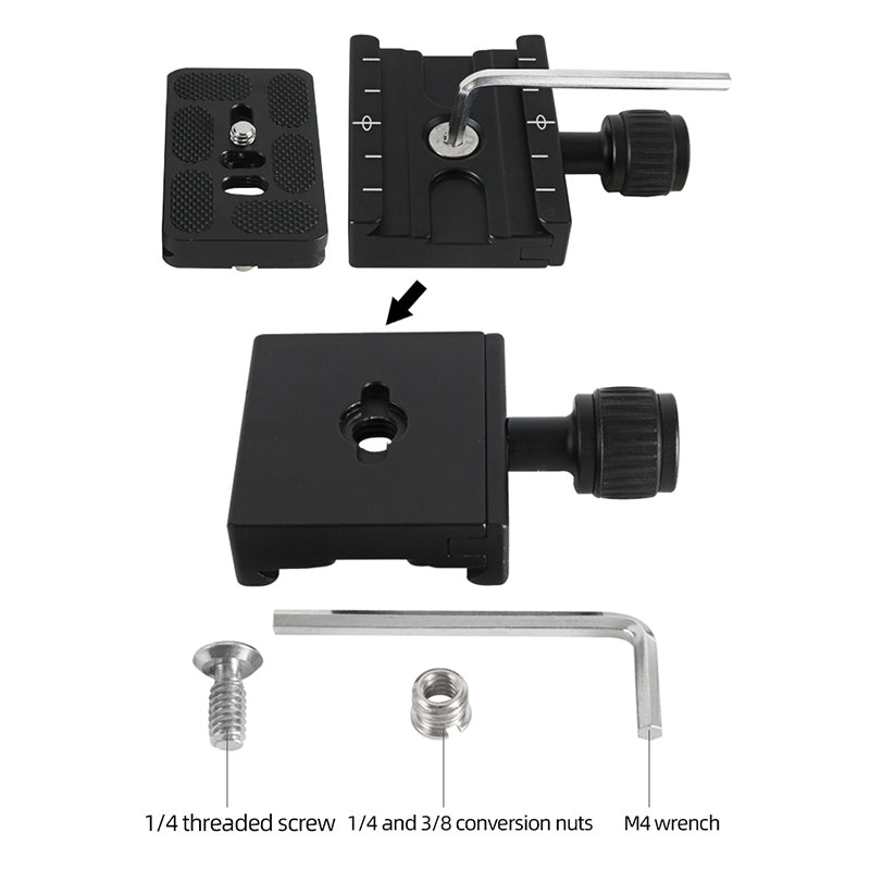 Uniqkart QR-60S Camera Tripod Quick Release Plate Aluminum Alloy Tripod Head Screw Adapter Mount